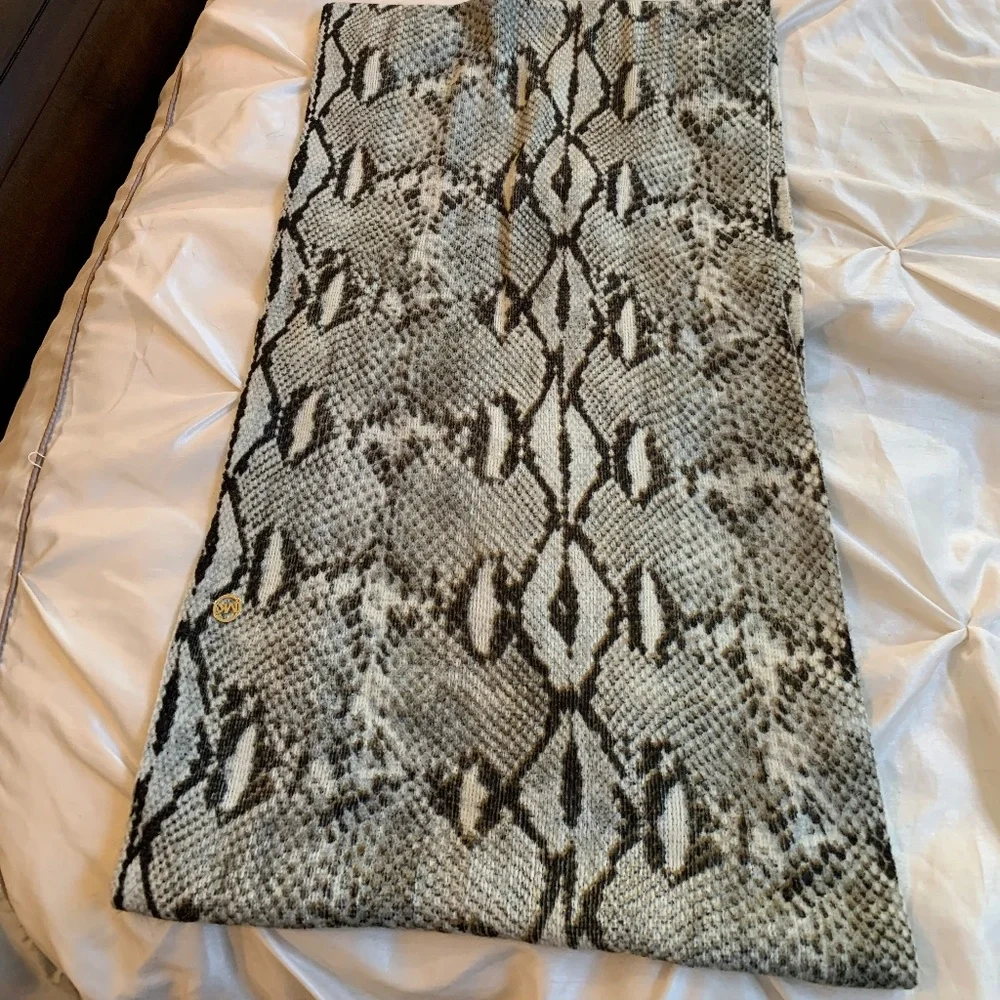 Michael Kors Gray Snakeprint Infinity Scarf